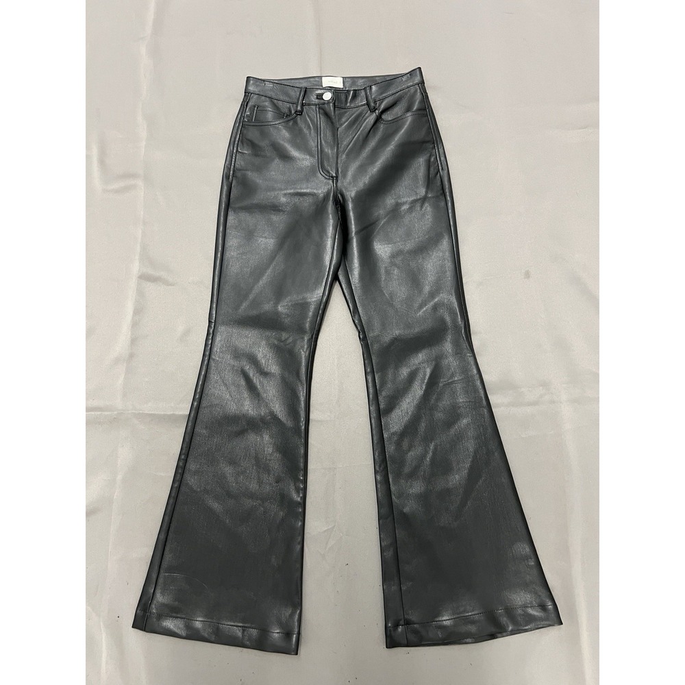 Wilfred Aritzia Women's Size 2 Black Polyurethane Faux Leather Wide Leg Pants